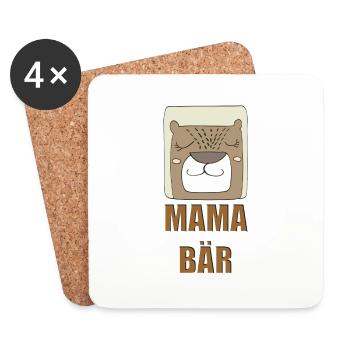 MAMAN OURS 2 - Dessous de verre (lot de 4) - blanc - Devant