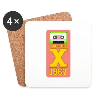 1967 Génération X Flower Power - Dessous de verre (lot de 4) - blanc - Devant