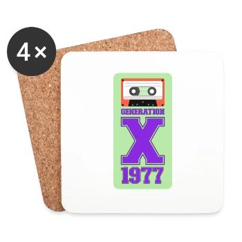 1977 Generation X New Wave - Untersetzer (4er-Set) - Weiß - Vorne