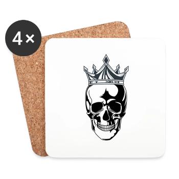 Skull King Crown - Coasters (set of 4) - white - Front
