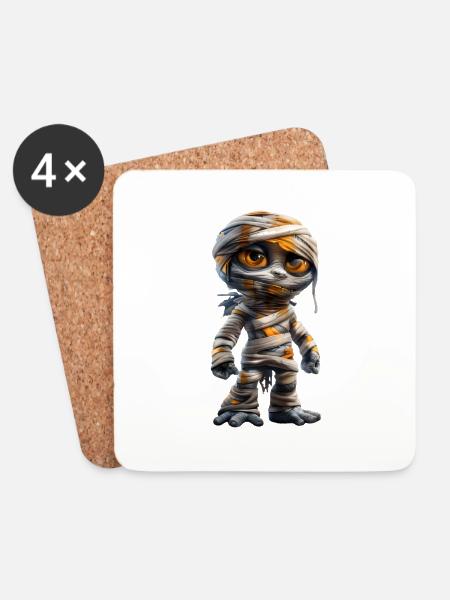 Scary Mummy #lovely toons - Untersetzer (4er-Set) - Weiß