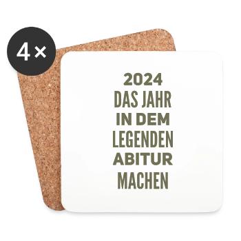 Abi 2024 funny sayings - Coasters (set of 4) - white - Front