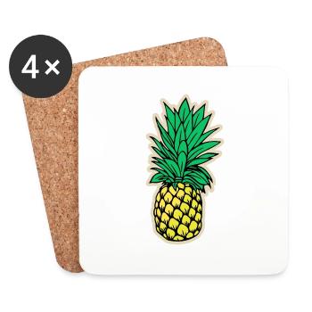 Ananas - Untersetzer (4er-Set) - Weiß - Vorne