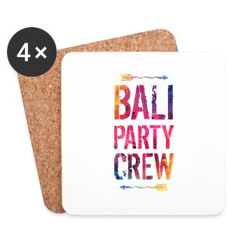 Bali Party Crew Spruch - Untersetzer (4er-Set) - Weiß - Vorne