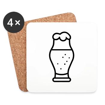 Bière - Dessous de verre (lot de 4) - blanc - Devant