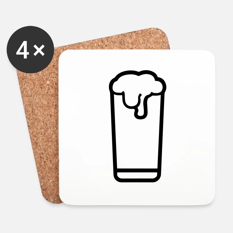 Bier - Untersetzer (4er-Set) - Weiß