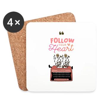 Author Writer Typewriter Writing - Coasters (set of 4) - white - Front