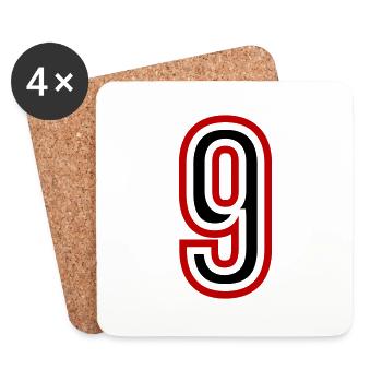 9 Zahl Jahre Trikot - Untersetzer (4er-Set) - Weiß - Vorne