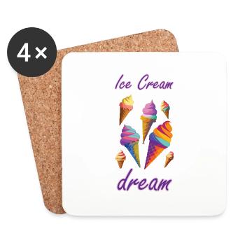 Ice cream dream. - Coasters (set of 4) - white - Front