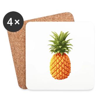 Ananas bunt - Untersetzer (4er-Set) - Weiß - Vorne