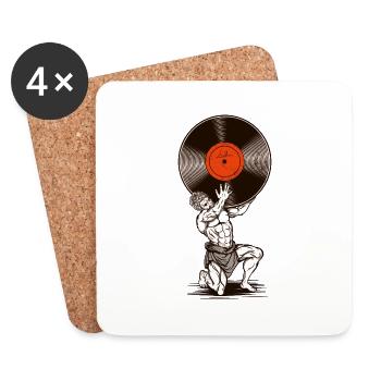 statue vinyle - Dessous de verre (lot de 4) - blanc - Devant