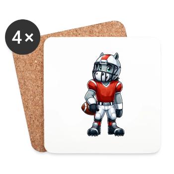 Cute American Football Player Horse - Untersetzer (4er-Set) - Weiß - Vorne