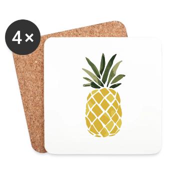 Ananas Obst für Ananasliebhaber - Untersetzer (4er-Set) - Weiß - Vorne
