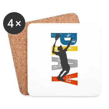 Tennis Silhouette in Color Burst - Coasters (set of 4) - white - Front