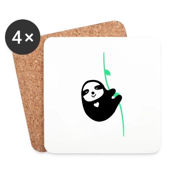 Sloth in Love - Coasters (set of 4) - white - Front