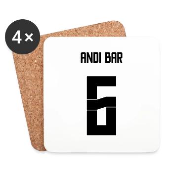 Deutschland Trikot - Andi Bar - Untersetzer (4er-Set) - Weiß - Vorne