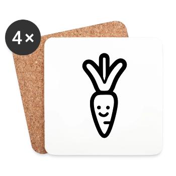 Carotte - Dessous de verre (lot de 4) - blanc - Devant