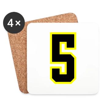5 Number Leotard - Coasters (set of 4) - white - Front
