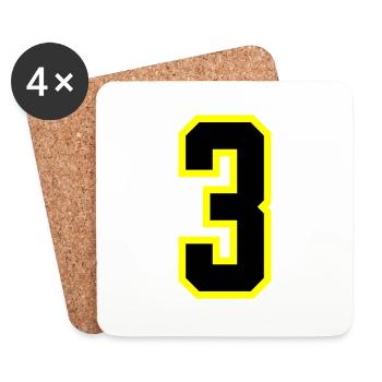 Justaucorps à 3 chiffres - Dessous de verre (lot de 4) - blanc - Devant