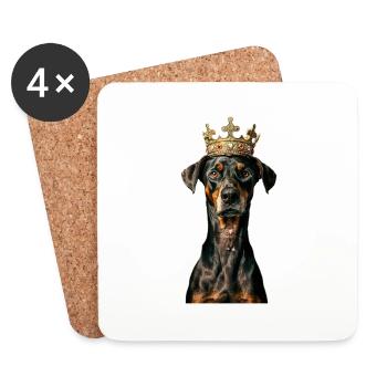 Doberman - Coasters (set of 4) - white - Front