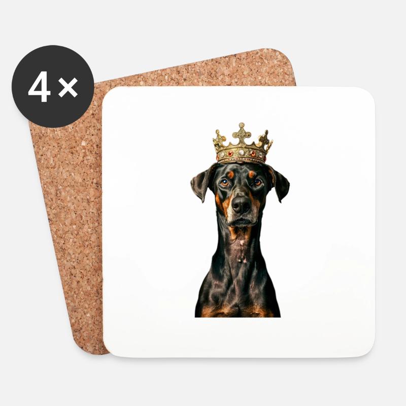 Dobermann - Untersetzer (4er-Set) - Weiß