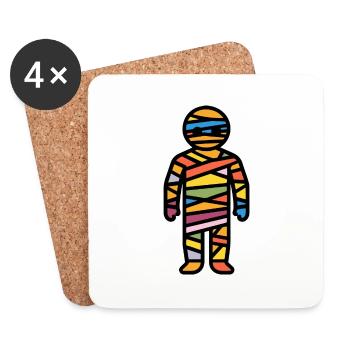 Momie Halloween Drôle Drôle - Dessous de verre (lot de 4) - blanc - Devant