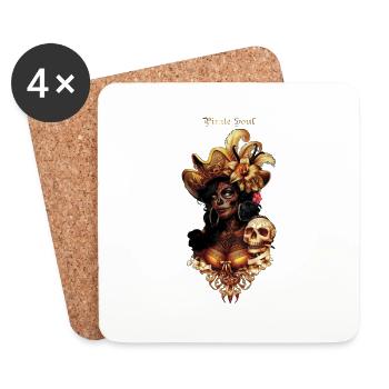 Pirate Catrina - Coasters (set of 4) - white - Front