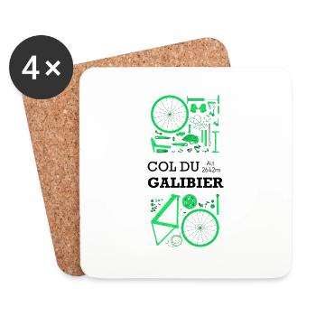 J'peux pas, j'ai vélo. Col du Galibier. - Coasters (set of 4) - white - Front