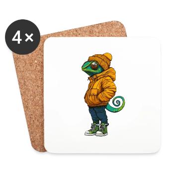 Chameleon Fashion Winter - Untersetzer (4er-Set) - Weiß - Vorne