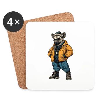 Hyäne Fashion Winter - Untersetzer (4er-Set) - Weiß - Vorne