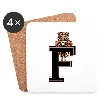 Buchstabe f tiger - Geschenkidee - Untersetzer (4er-Set) - Weiß - Vorne