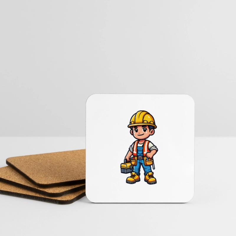 construction worker Coasters (set of 4)