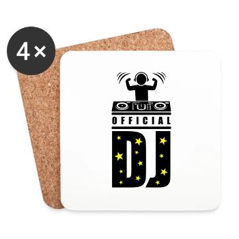 DJ Turntables Disc Jockey Party - Untersetzer (4er-Set) - Weiß - Vorne