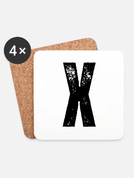 X - Untersetzer (4er-Set) - Weiß