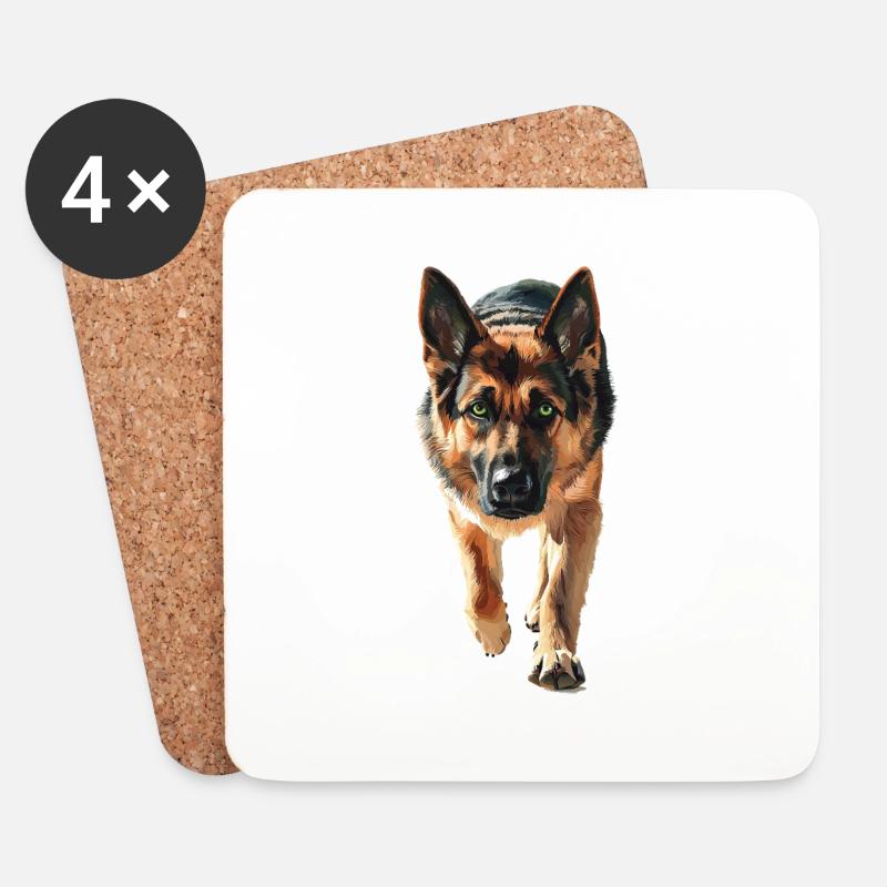 Deutscher Schäferhund - Untersetzer (4er-Set) - Weiß