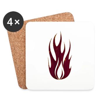 Rock Fire & Flame - Coasters (set of 4) - white - Front