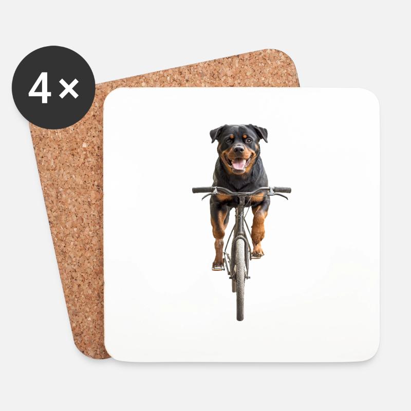 Rottweiler - Untersetzer (4er-Set) - Weiß