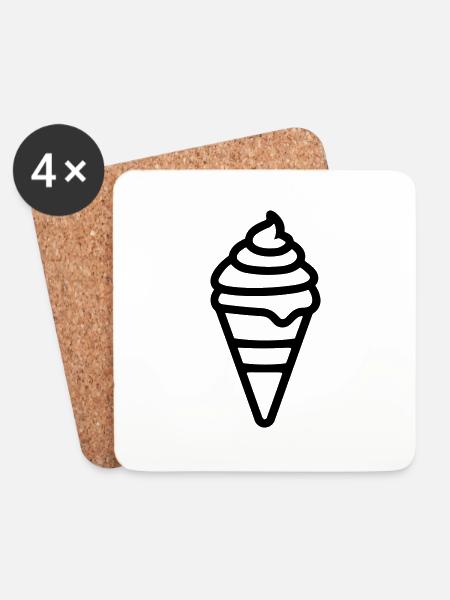 Eis - Untersetzer (4er-Set) - Weiß