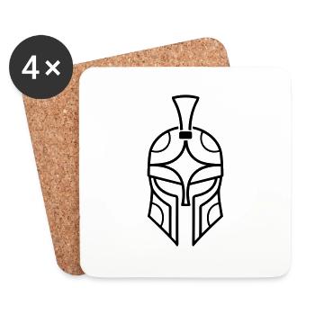 Spartan helmet - Coasters (set of 4) - white - Front