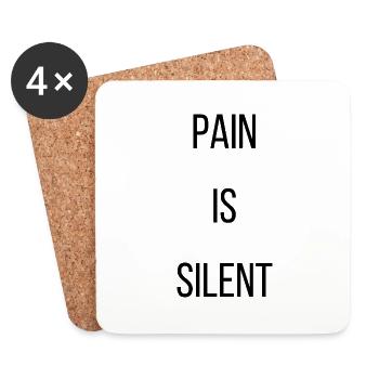 PAIN IS SILENT Bebas New - Coasters (set of 4) - white - Front