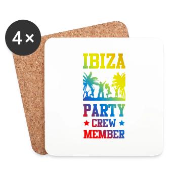 Ibiza Party Crew - Untersetzer (4er-Set) - Weiß - Vorne