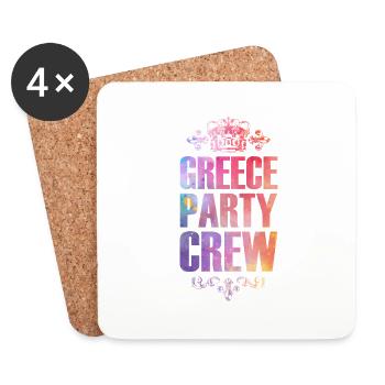 Greece Party Crew Bunt Urlaub - Untersetzer (4er-Set) - Weiß - Vorne