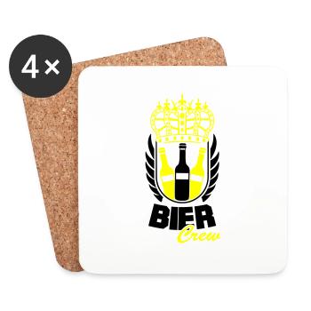 Équipage de la bière - Dessous de verre (lot de 4) - blanc - Devant