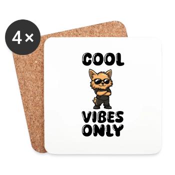 dog cool - Coasters (set of 4) - white - Front