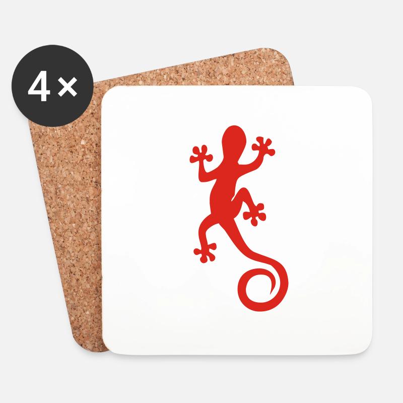 gecko - Untersetzer (4er-Set) - Weiß