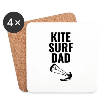 Kitesurfing Kiteboarding Kiteboarder Kitesurf Dad - Coasters (set of 4) - white - Front