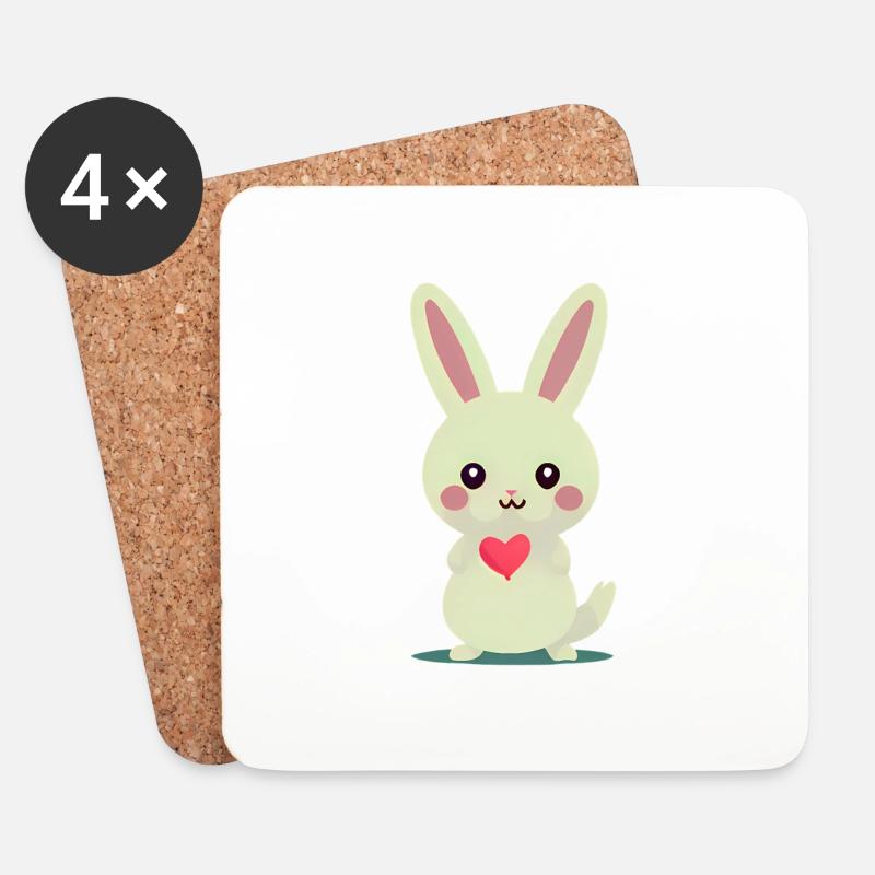 Rabbit - Coasters (set of 4) - white