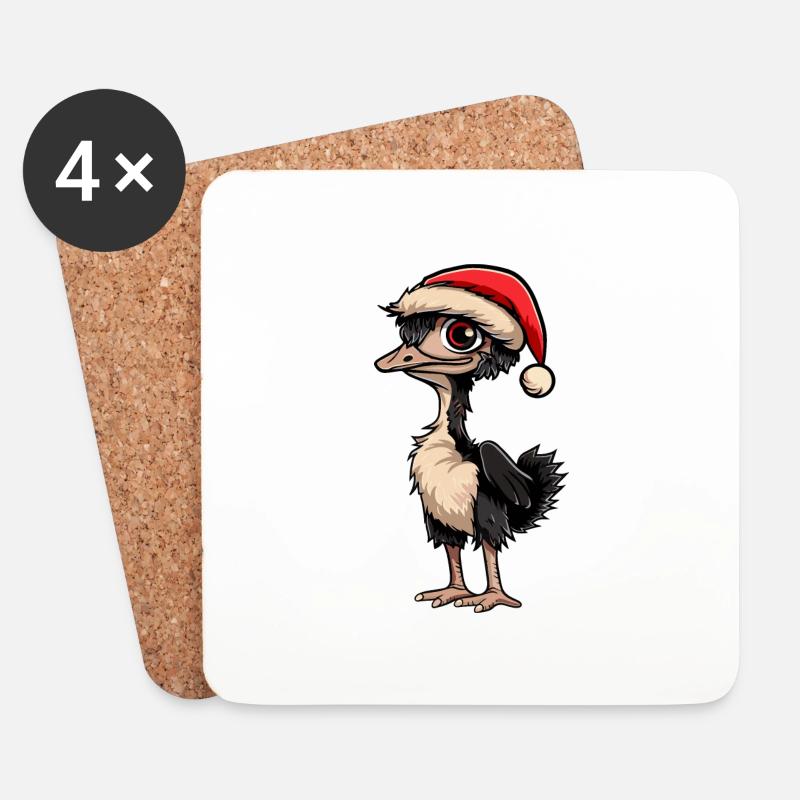 Strauß Weihnachten - Untersetzer (4er-Set) - Weiß