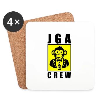JGA Crew Junggesellenabschied Affe - Untersetzer (4er-Set) - Weiß - Vorne