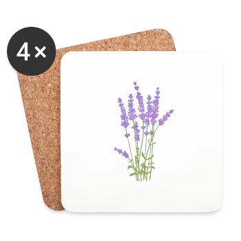 Bouquet de lavande Provençal. - Dessous de verre (lot de 4) - blanc - Devant